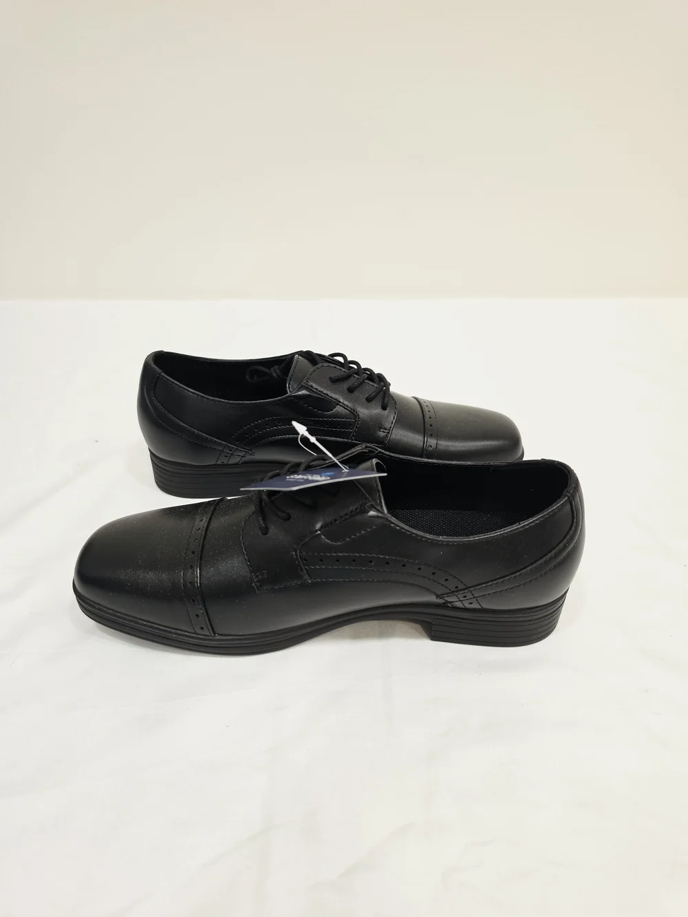 Stafford Black Dane Jr. Cap-Toe Lace-Up Dress Oxfords